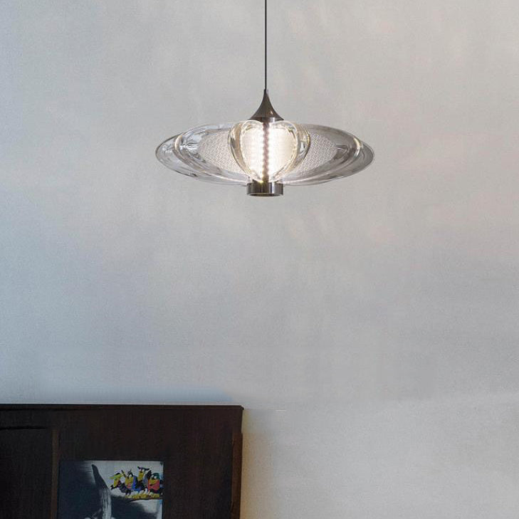 Suspension LED en acier au carbone avec abat-jour en acrylique à carreaux créatifs contemporains pour salon 