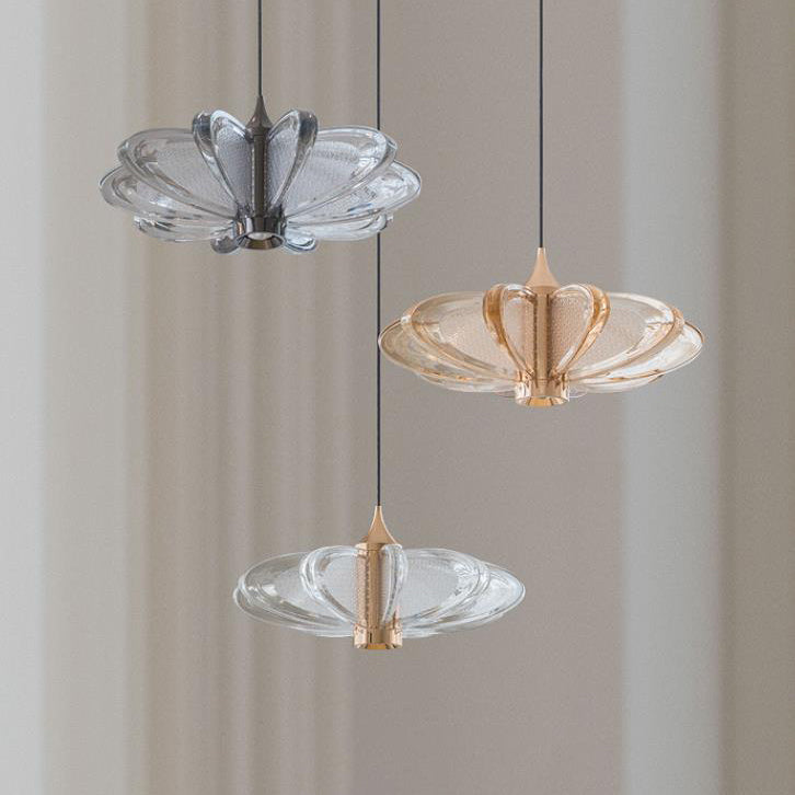 Suspension LED en acier au carbone avec abat-jour en acrylique à carreaux créatifs contemporains pour salon 