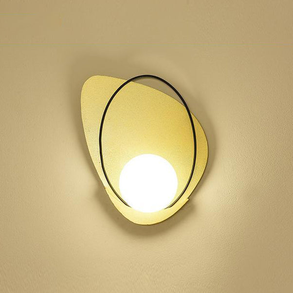Lámpara de Aplique de Pared de 1 Luz con Pantalla Redonda de Hierro Geométrico Art Deco Moderno para Sala de Estar 