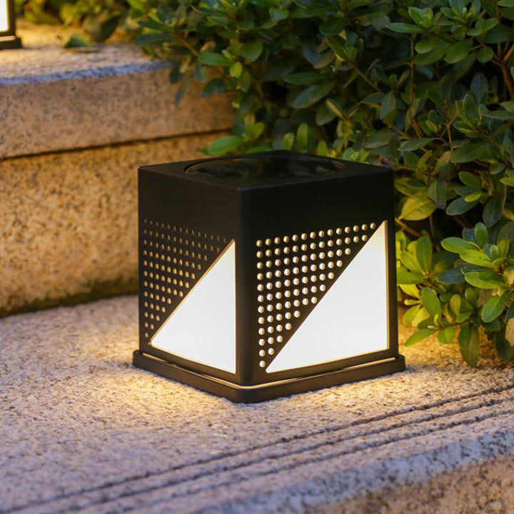 Luz exterior moderna minimalista solar impermeable cuadrada de ABS PC LED para jardín 