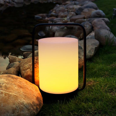 Modernes unbedeutendes tragbares zylindrisches Edelstahl-PE-LED-Camping-Außenlicht für Garten 