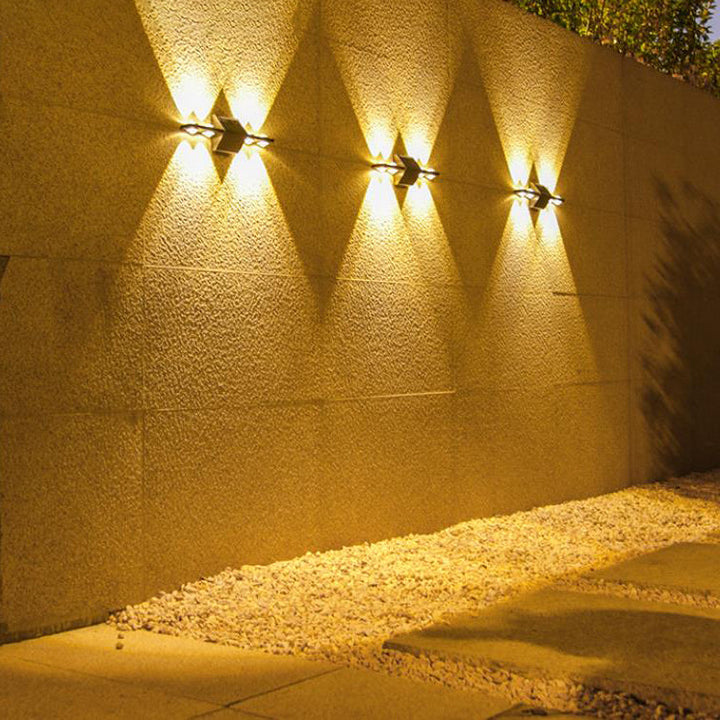 Applique Murale Solaire Moderne Minimaliste Long Triangle ABS PC LED Pour Jardin 