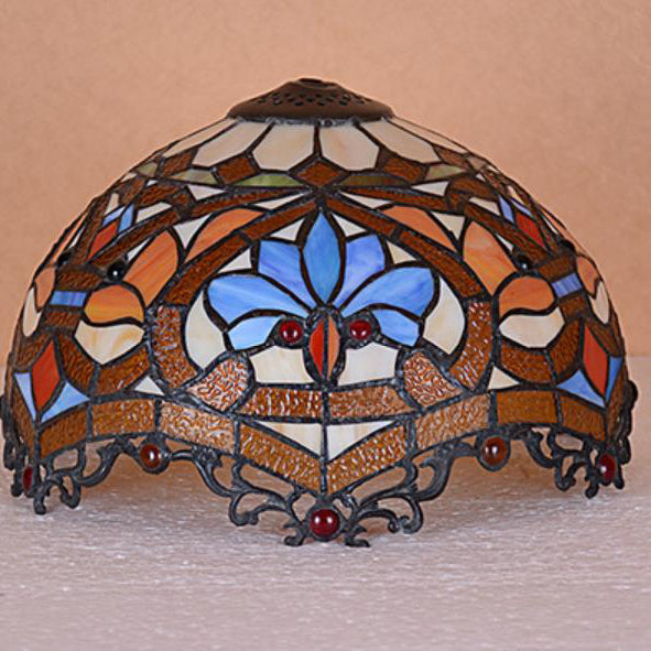Lampe de table 1 lumière en verre teinté en alliage de style Tiffany traditionnel pour chambre 