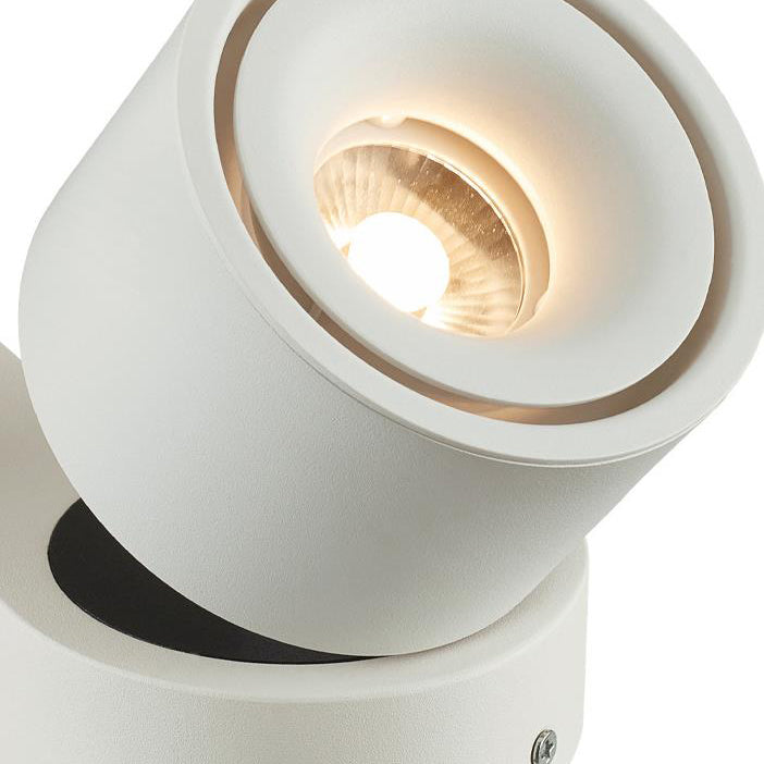 Modern Minimalist Cylinder Adjustable Angle Aluminum LED Flush Mount Ceiling Light For Living Room