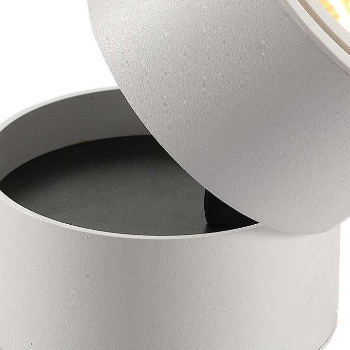Modern Minimalist Cylinder Adjustable Angle Aluminum LED Flush Mount Ceiling Light For Living Room