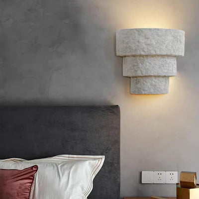 Applique murale à une lumière avec abat-jour rond en ciment à niveaux de simplicité moderne pour salon 