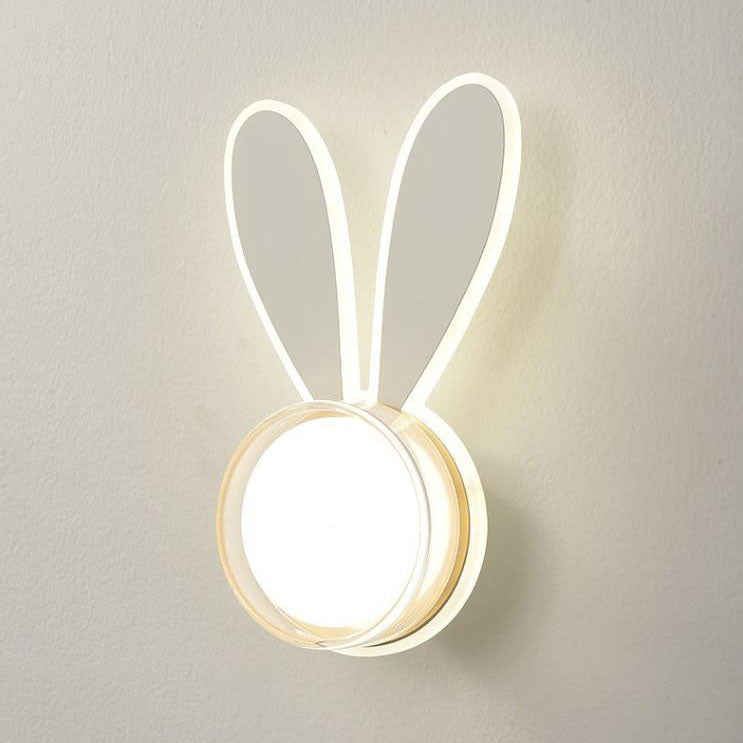 Zeitgenössische kreative Kaninchen Runde Acryl LED Wandleuchte Lampe für Schlafzimmer 
