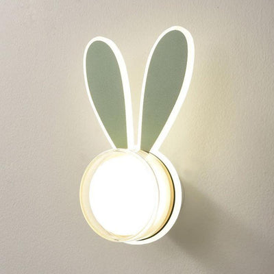 Zeitgenössische kreative Kaninchen Runde Acryl LED Wandleuchte Lampe für Schlafzimmer 