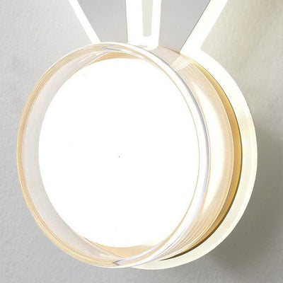 Zeitgenössische kreative Kaninchen Runde Acryl LED Wandleuchte Lampe für Schlafzimmer 