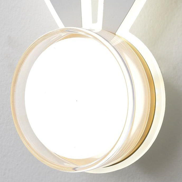 Zeitgenössische kreative Kaninchen Runde Acryl LED Wandleuchte Lampe für Schlafzimmer 