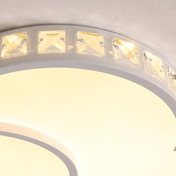 Zeitgenössische Einfachheit Kristall Rand Acryl Herz Form LED Unterputz Deckenleuchte für Schlafzimmer 