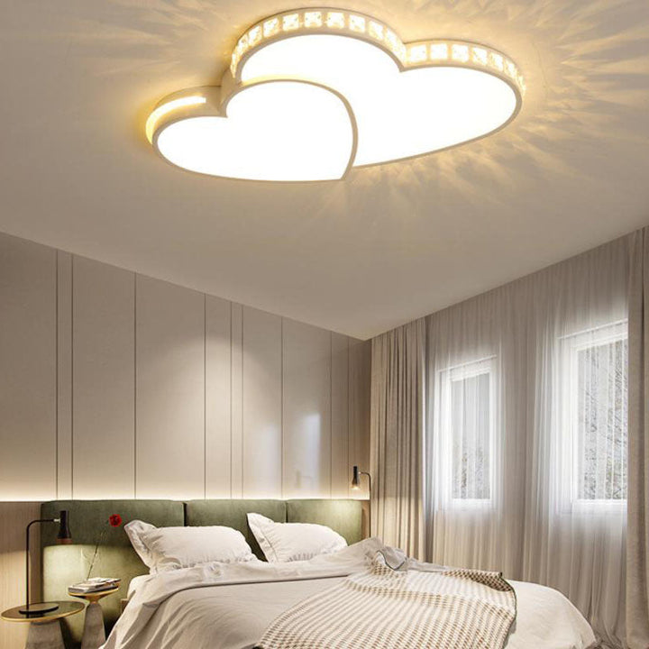Zeitgenössische Einfachheit Kristall Rand Acryl Herz Form LED Unterputz Deckenleuchte für Schlafzimmer 