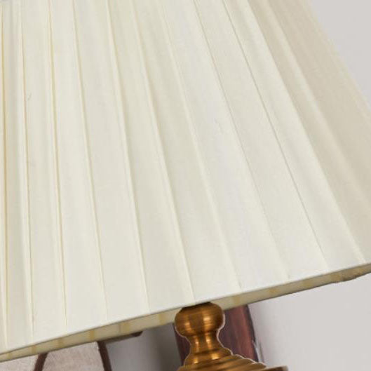 Traditionelle chinesische Stoff-Tischlampe mit rundem Lampenschirm und Keramikvase, Basis mit 1 Licht fürs Arbeitszimmer 