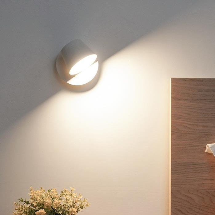 Modern Minimalist Dome Frosted Rotatable Aluminum LED Reading Wall Sconce Lamp For Bedroom