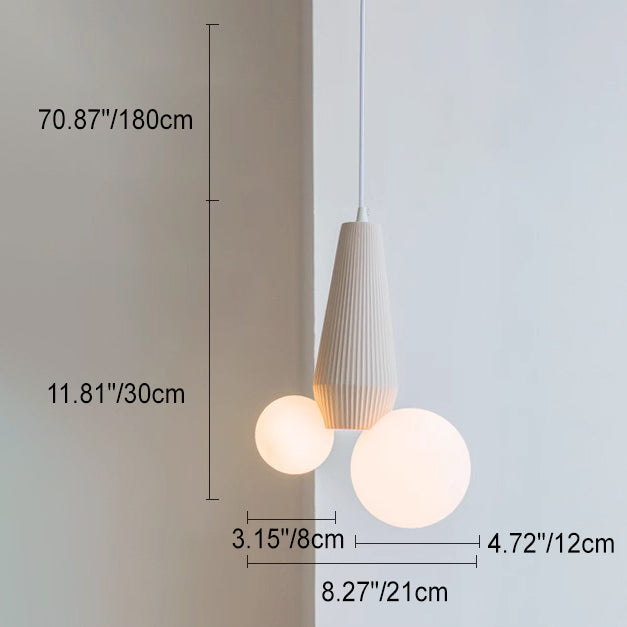 Lustre suspendu à 2 lumières en résine PE, cylindre irrégulier, orbe créatif contemporain pour salon 