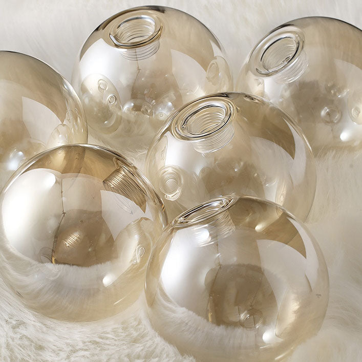 Lustre moderne de style mi-siècle avec cadre en laiton et abat-jour en verre moléculaire à 6/9/12/15 lumières pour salon 