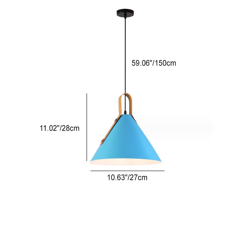 Nordic Minimalist Macaron Color Cone 1-Light Pendant Light