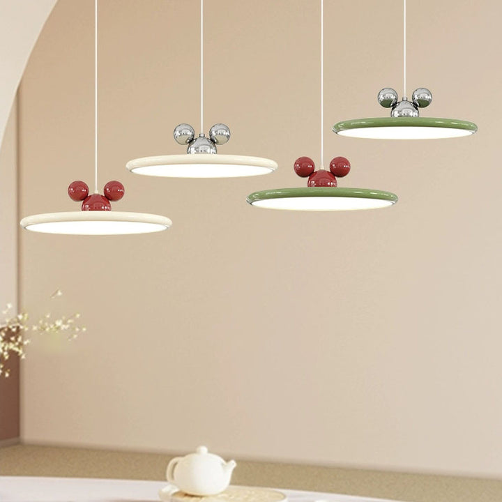 Modern Minimalist Disc Flying Saucer Hardware Aluminum LED Pendant Light For Living Room