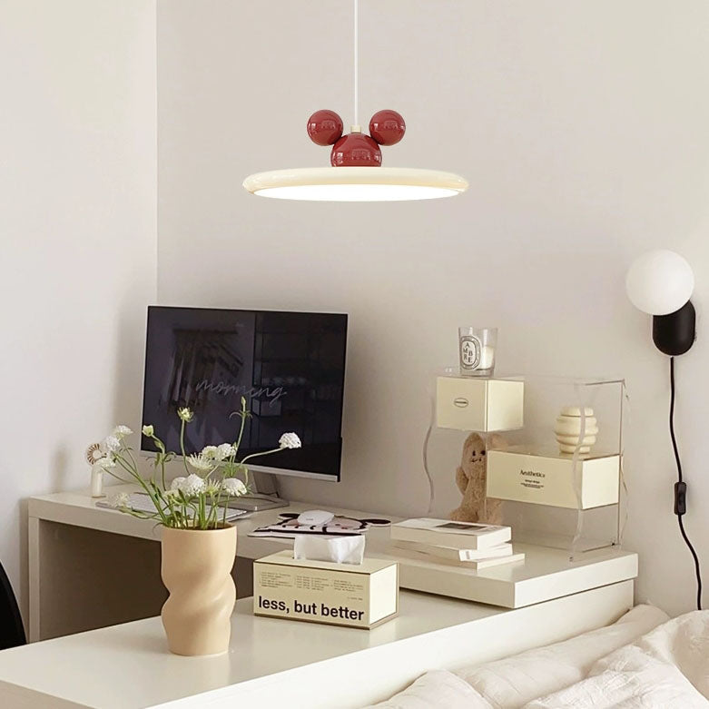 Modern Minimalist Disc Flying Saucer Hardware Aluminum LED Pendant Light For Living Room