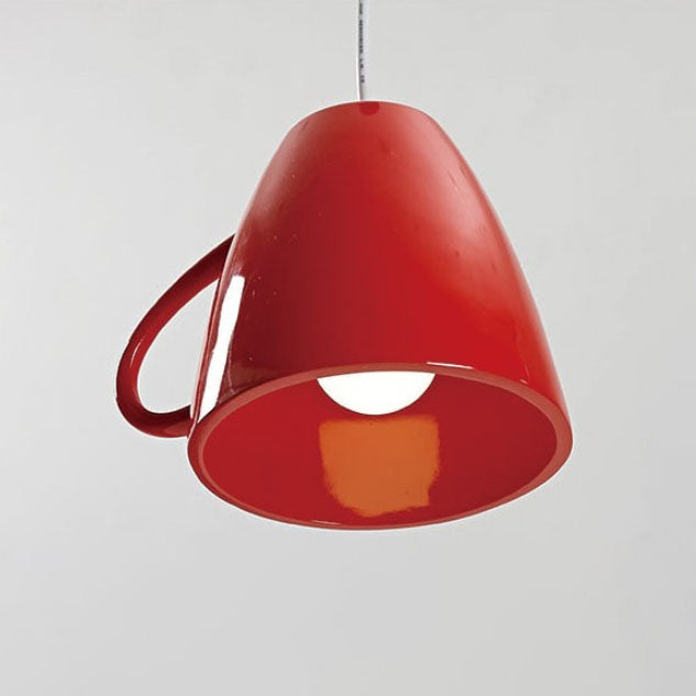 Lámpara Colgante de Resina con 1 Luz en Forma de Taza de Té y Tetera Creativa Contemporánea para Sala de Estar 
