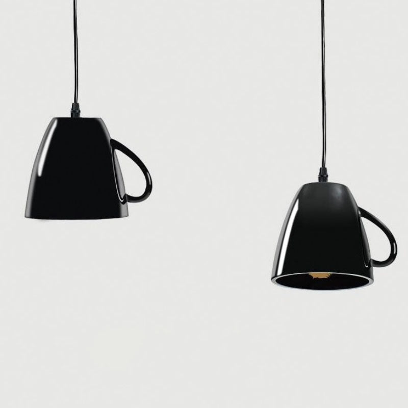 Lámpara Colgante de Resina con 1 Luz en Forma de Taza de Té y Tetera Creativa Contemporánea para Sala de Estar 