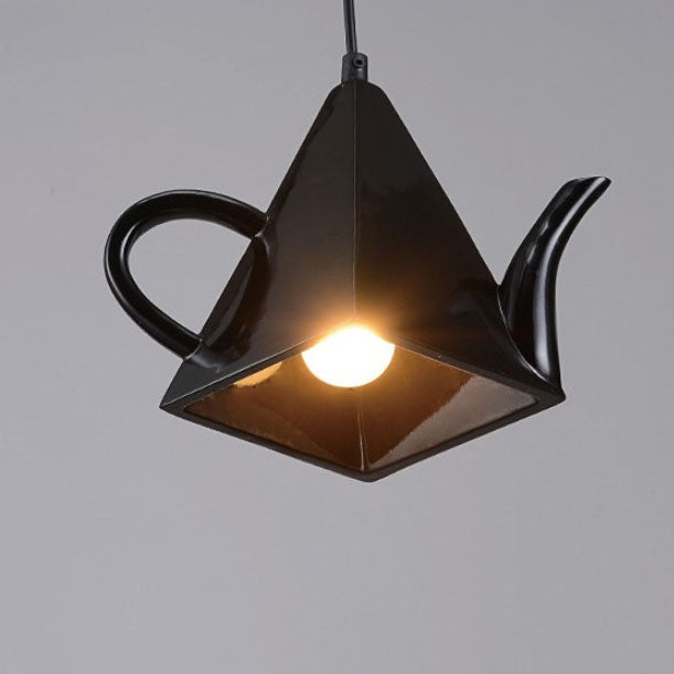 Lámpara Colgante de Resina con 1 Luz en Forma de Taza de Té y Tetera Creativa Contemporánea para Sala de Estar 