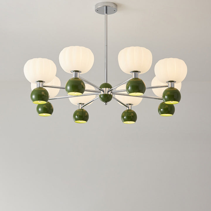 Lustre Contemporain Créatif Citrouille Orbe Fer Aluminium Acrylique 6/12/16 Lumières Pour Salon 
