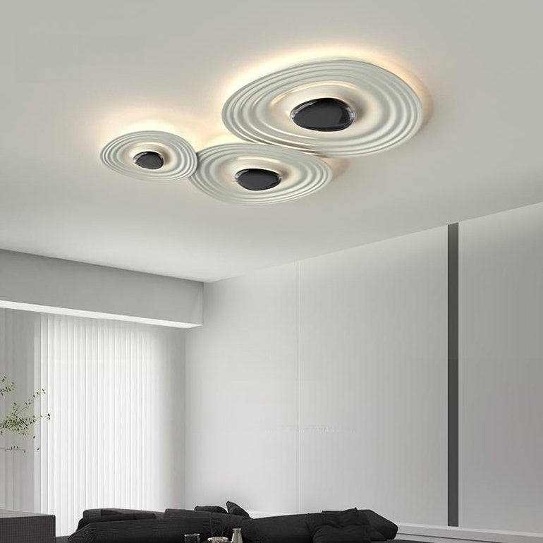 Plafonnier LED en aluminium ovale à ondulation d&