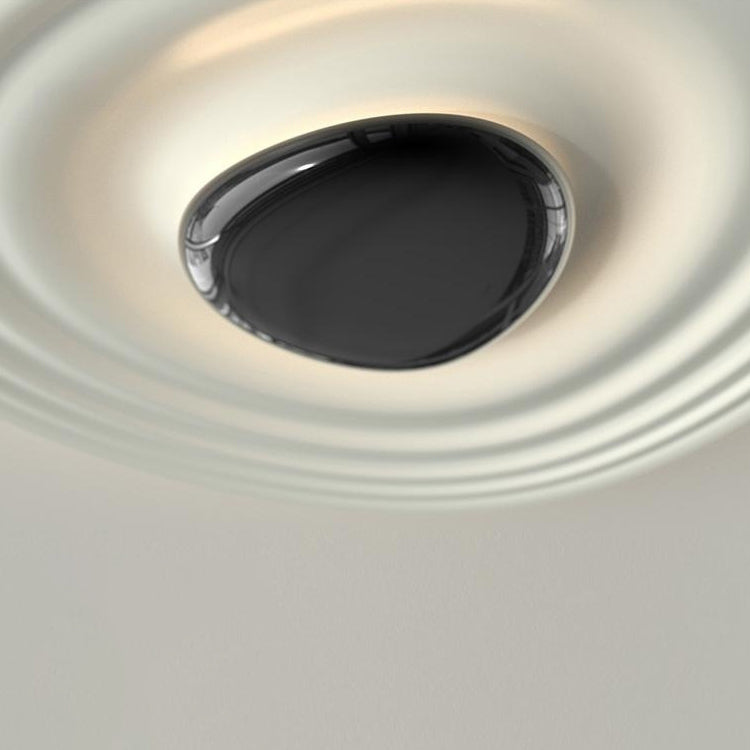 Plafonnier LED en aluminium ovale à ondulation d&