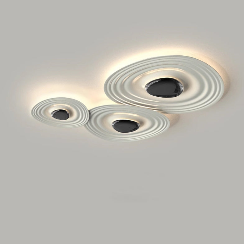 Plafonnier LED en aluminium ovale à ondulation d&