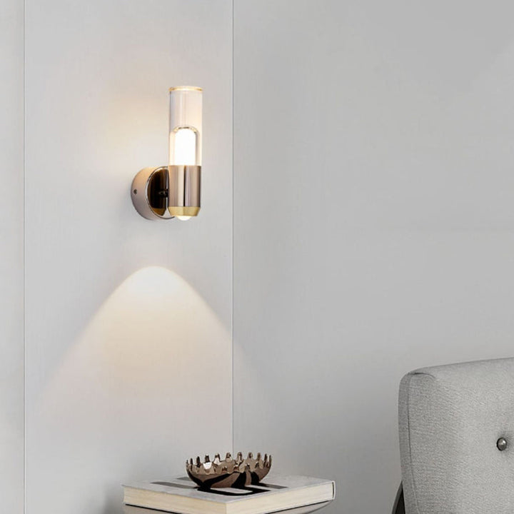 Zeitgenössische skandinavische zylindrische Eisen-Aluminium-Acryl-LED-Wandleuchterlampe für Wohnzimmer 