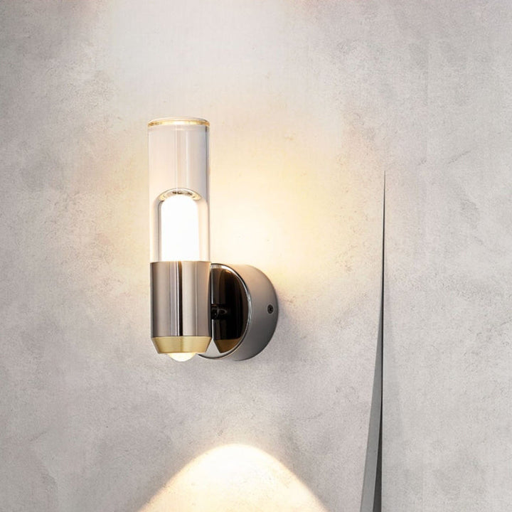 Zeitgenössische skandinavische zylindrische Eisen-Aluminium-Acryl-LED-Wandleuchterlampe für Wohnzimmer 