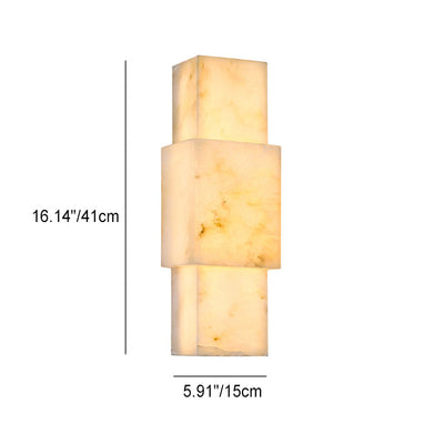 Moderne minimalistische rechteckige Metall Marmor LED Wandleuchte Lampe für Wohnzimmer 