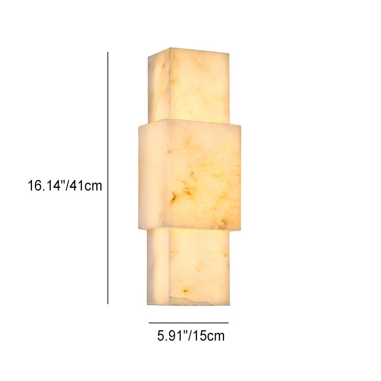 Moderne minimalistische rechteckige Metall Marmor LED Wandleuchte Lampe für Wohnzimmer 