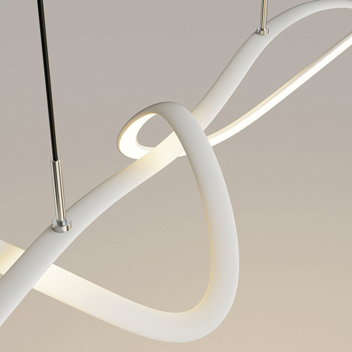 Luz colgante moderna minimalista de aluminio en espiral con tira LED para sala de estar 