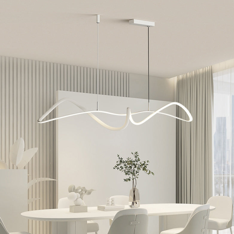 Luz colgante moderna minimalista de aluminio en espiral con tira LED para sala de estar 