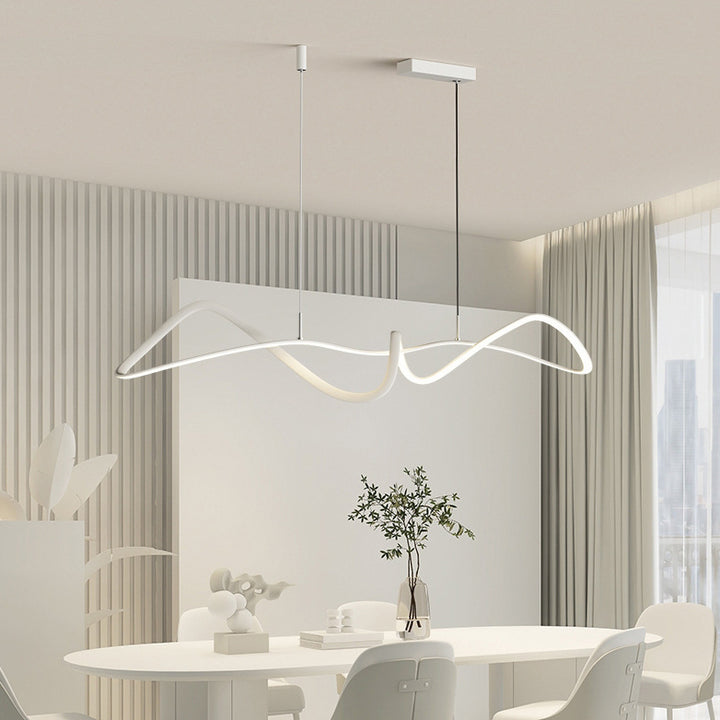 Luz colgante moderna minimalista de aluminio en espiral con tira LED para sala de estar 