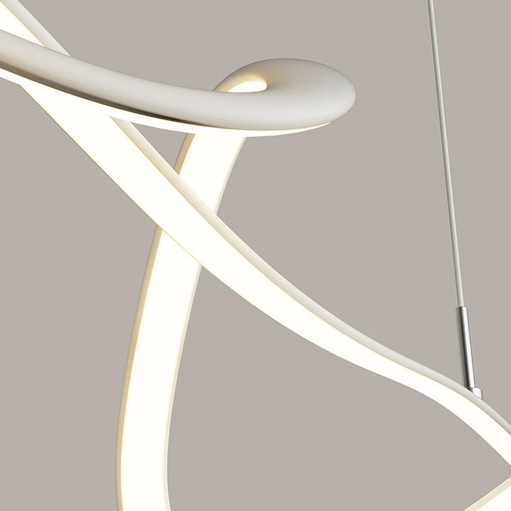Luz colgante moderna minimalista de aluminio en espiral con tira LED para sala de estar 