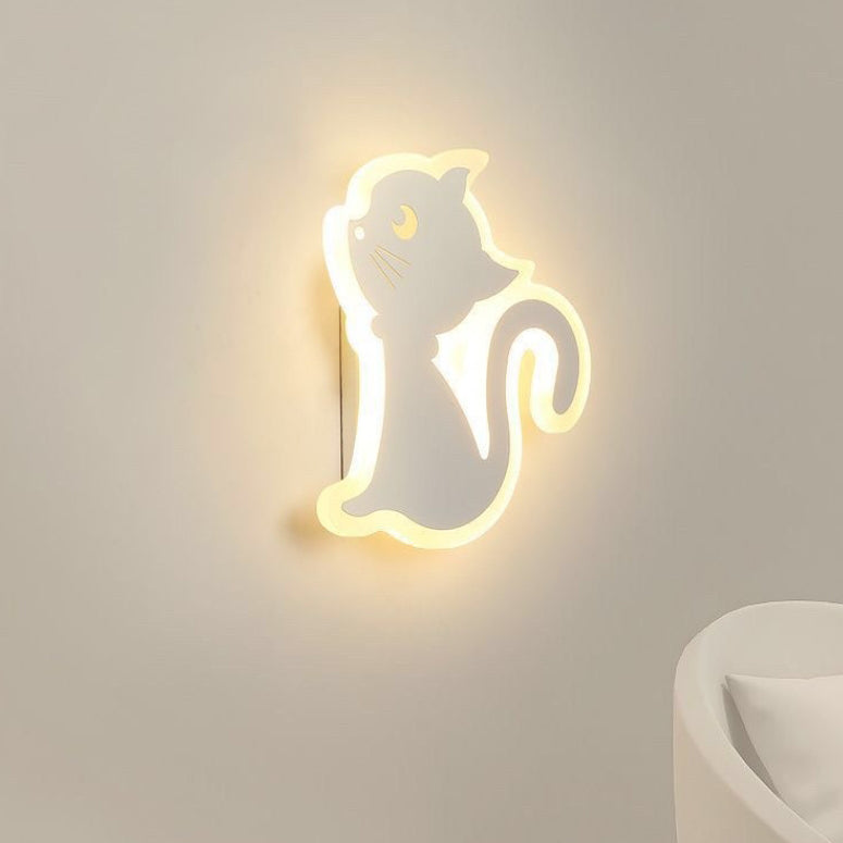 Zeitgenössische kreative Acryl Katze Design Eisen LED Wandleuchte Lampe für Schlafzimmer 