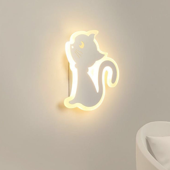 Zeitgenössische kreative Acryl Katze Design Eisen LED Wandleuchte Lampe für Schlafzimmer 