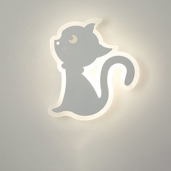 Zeitgenössische kreative Acryl Katze Design Eisen LED Wandleuchte Lampe für Schlafzimmer 