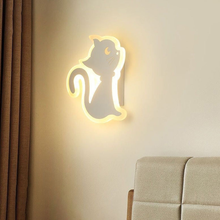 Zeitgenössische kreative Acryl Katze Design Eisen LED Wandleuchte Lampe für Schlafzimmer 