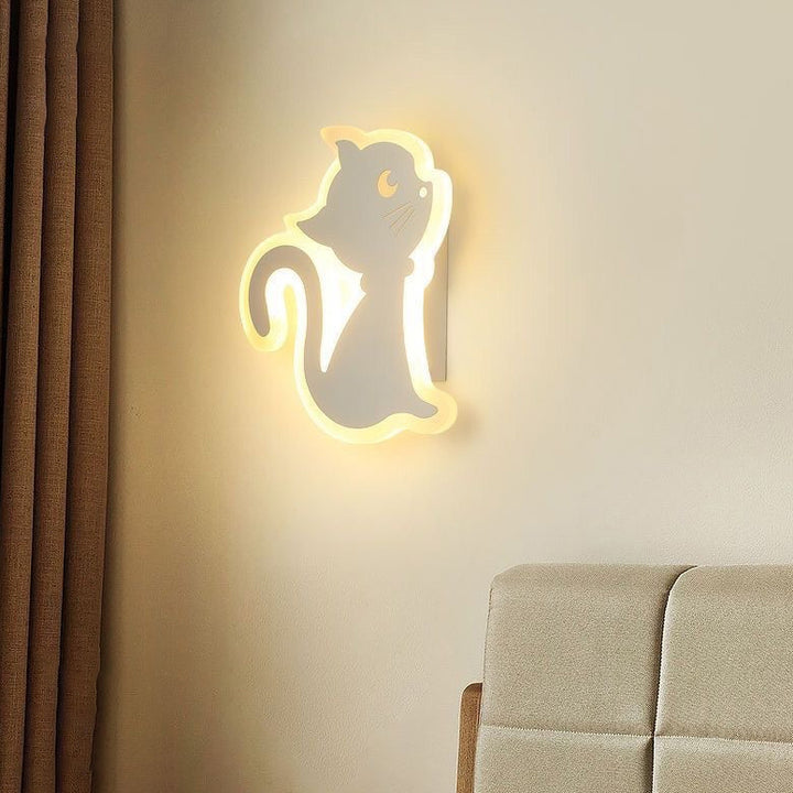 Zeitgenössische kreative Acryl Katze Design Eisen LED Wandleuchte Lampe für Schlafzimmer 