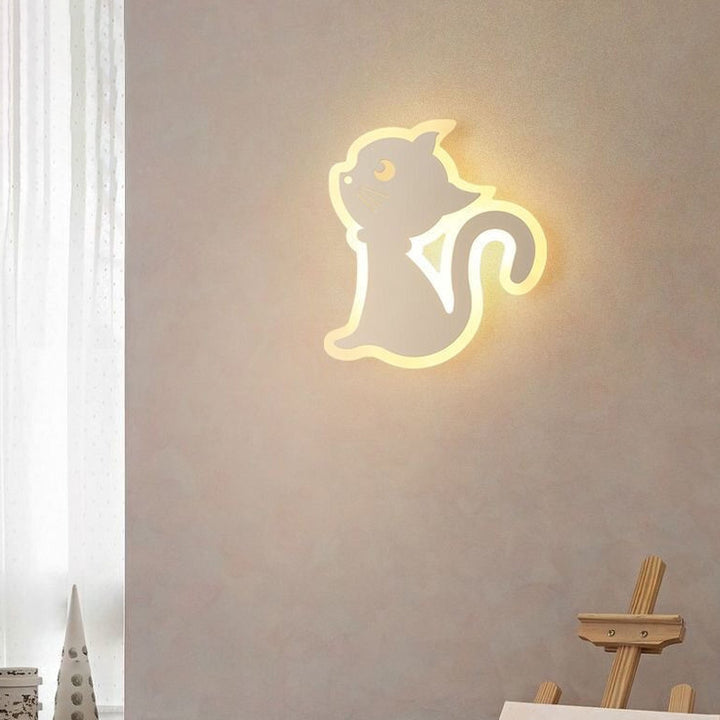 Zeitgenössische kreative Acryl Katze Design Eisen LED Wandleuchte Lampe für Schlafzimmer 