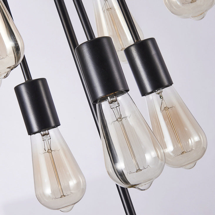 Traditioneller Vintage-Kronleuchter mit Eisenzweig und Glasschirm, 16/22 Lichter, für Wohnzimmer 