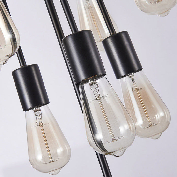Traditioneller Vintage-Kronleuchter mit Eisenzweig und Glasschirm, 16/22 Lichter, für Wohnzimmer 