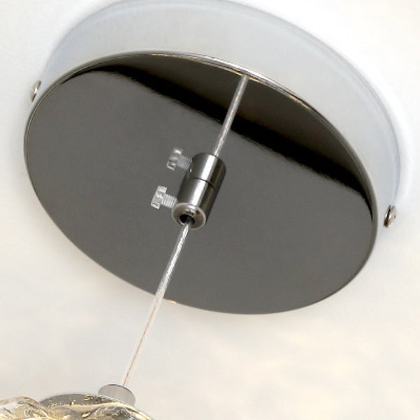 Suspension 1 lumière avec abat-jour en verre au design contemporain imitation pierre de luxe pour couloir 