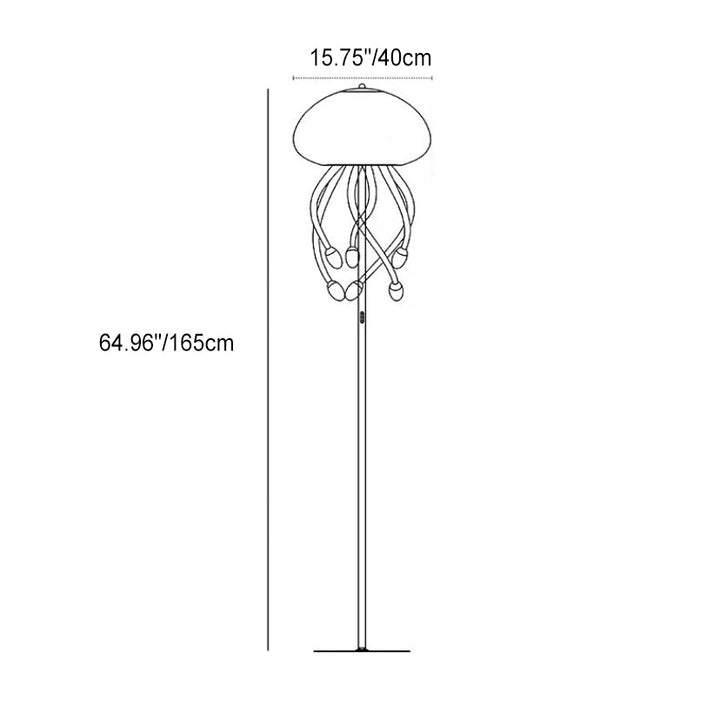 Lampadaire LED en fer acrylique Art Déco moderne en forme de méduse pour salon 