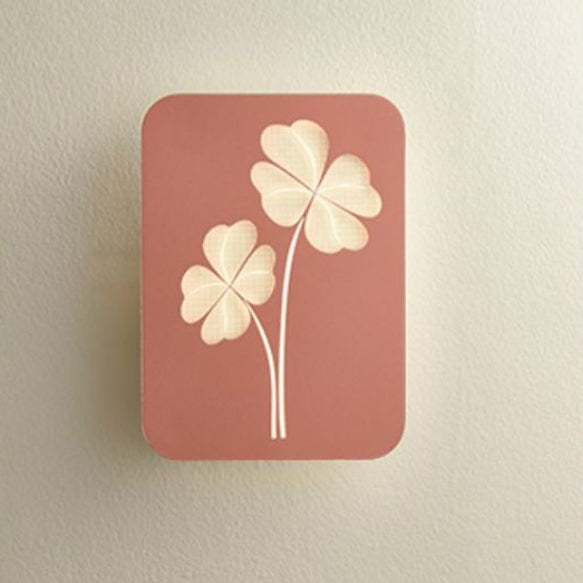 Applique murale LED rectangulaire en fer acrylique, simple et moderne, trèfle à quatre feuilles, carré, cœur d&
