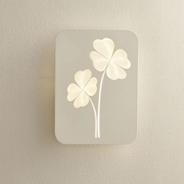 Applique murale LED rectangulaire en fer acrylique, simple et moderne, trèfle à quatre feuilles, carré, cœur d&